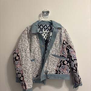 BlankNYC Anthropologie Reversible Patchwork Quilted Denim Jacket -M